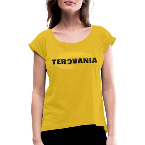 Terovania Logo - Frauen T-Shirt mit gerollten Ärmeln