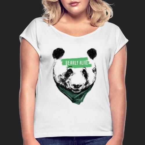 Panda bearly alive - T-shirt à manches retroussées Femme