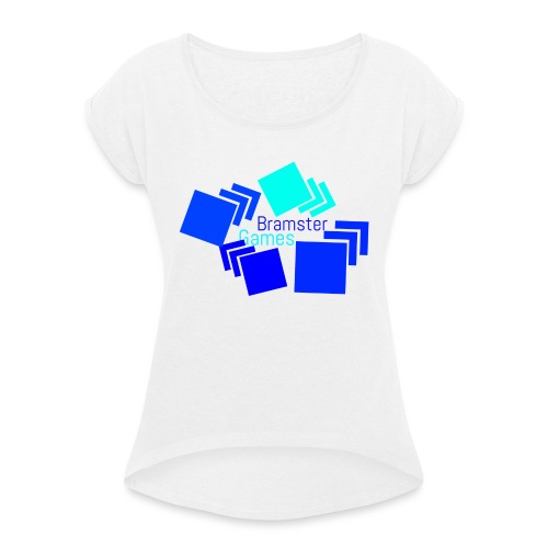 Bramster Games Nieuw Logo - Vrouwen T-shirt met opgerolde mouwen