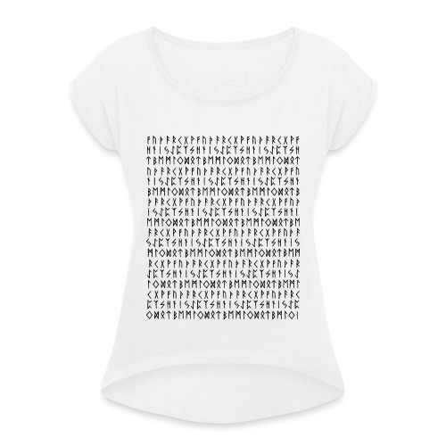 24 Elder Futhark Runen Reihe Hintergrund - Frauen T-Shirt mit gerollten Ärmeln