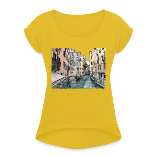 Venedig - Frauen T-Shirt mit gerollten Ärmeln