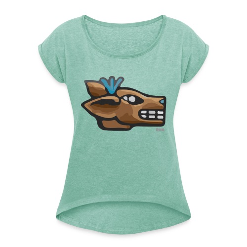 Aztec Icon Deer - Women's T-Shirt with rolled up sleeves