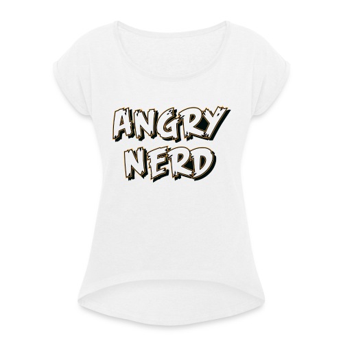 Angry Nerd - Vrouwen T-shirt met opgerolde mouwen