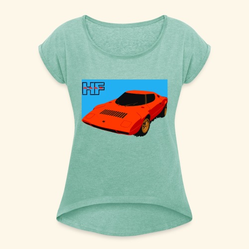 rally car - Women's T-Shirt with rolled up sleeves