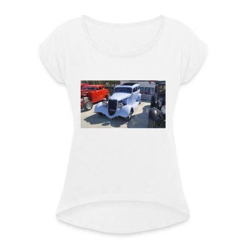 Turkos bil i Norrtälje - T-shirt med upprullade ärmar dam
