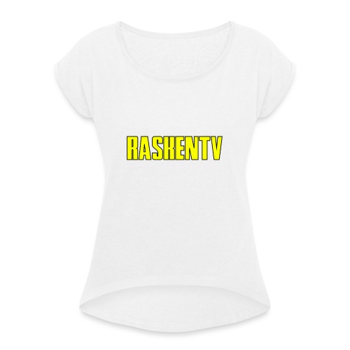 RaskenTv Yellow - T-shirt med upprullade ärmar dam