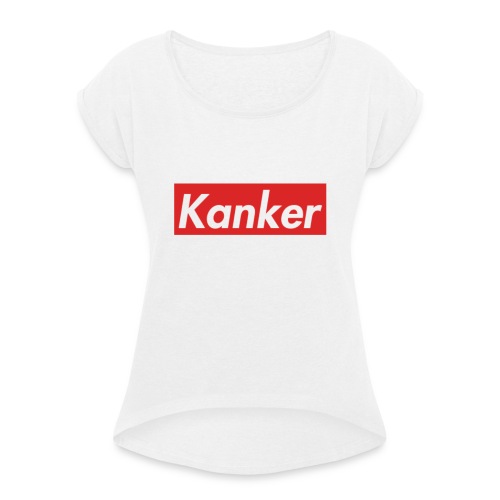 Kinker Logo - Vrouwen T-shirt met opgerolde mouwen