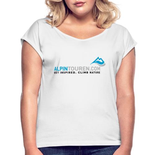Alpintouren Logo - Frauen T-Shirt mit gerollten Ärmeln