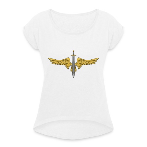 Flügeln - Frauen T-Shirt mit gerollten Ärmeln