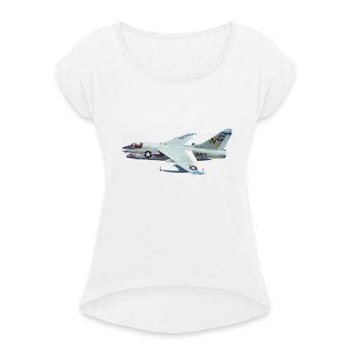 A-7 Corsair II - Frauen T-Shirt mit gerollten Ärmeln