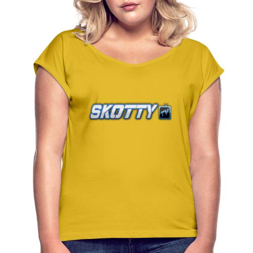 SkottyTV Logo - Frauen T-Shirt mit gerollten Ärmeln