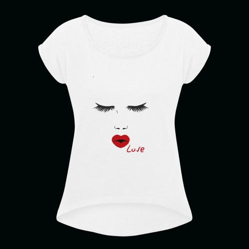 LOVE - Camiseta con manga enrollada mujer