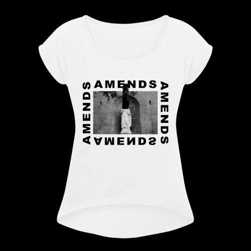 AMENDS - T-shirt med upprullade ärmar dam