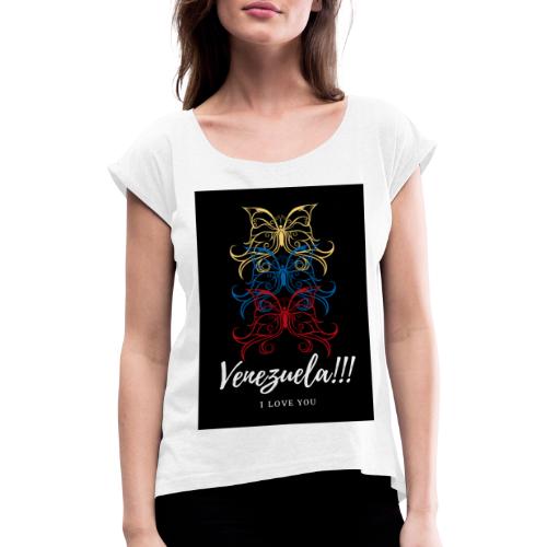 VENEZUELA - Camiseta con manga enrollada mujer