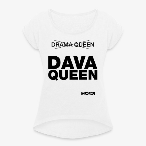 DAVA Queen - black - Women's T-Shirt with rolled up sleeves