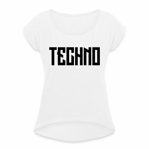 Techno_V5 - Frauen T-Shirt mit gerollten Ärmeln