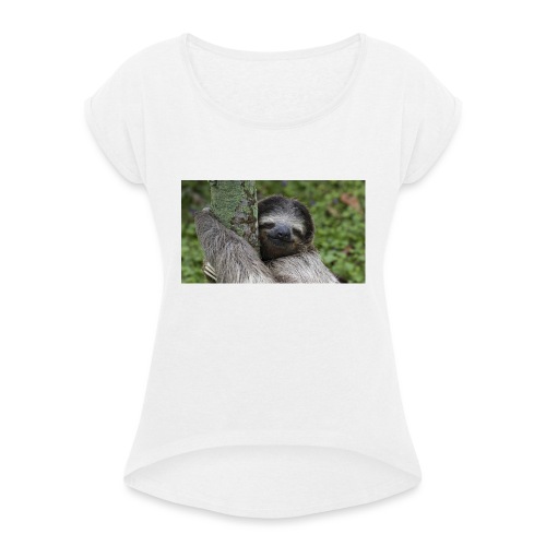 Luiaard - Vrouwen T-shirt met opgerolde mouwen