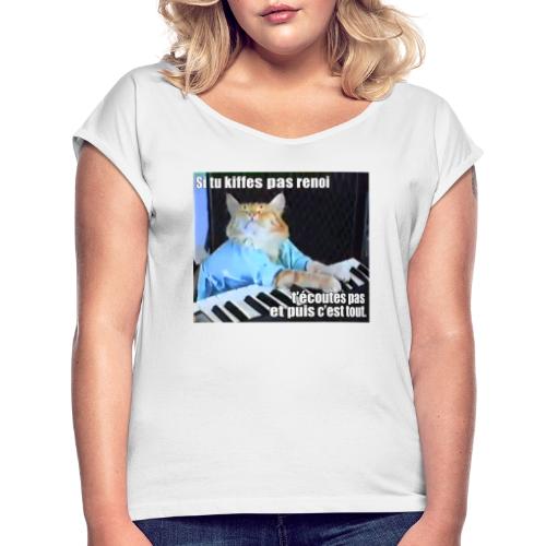 KEYBOARD CAT - T-shirt à manches retroussées Femme