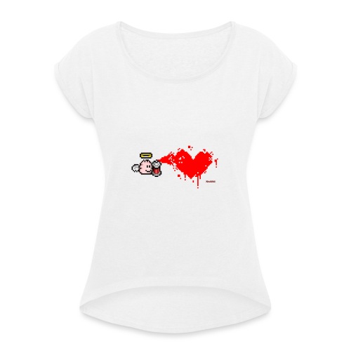 Graffiti Heart - Frauen T-Shirt mit gerollten Ärmeln