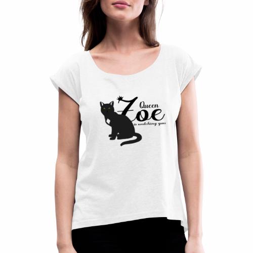zoe3queen - Frauen T-Shirt mit gerollten Ärmeln