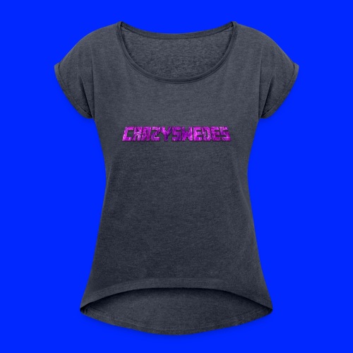 CrazySwedes PurpleThunder - T-shirt med upprullade ärmar dam