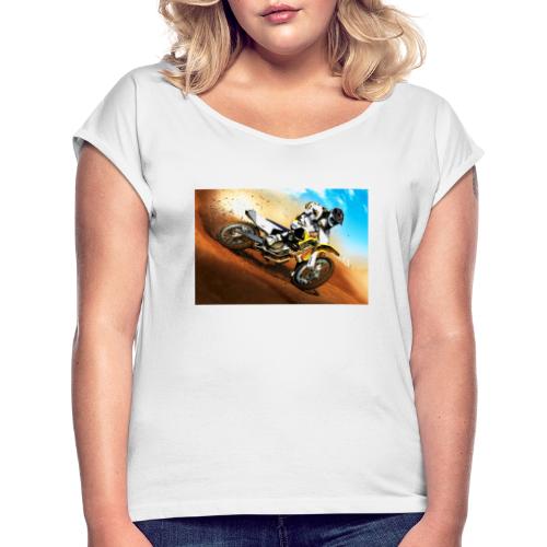 Motocross - Frauen T-Shirt mit gerollten Ärmeln
