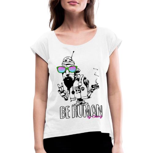 robot hippie - Maglietta da donna con risvolti
