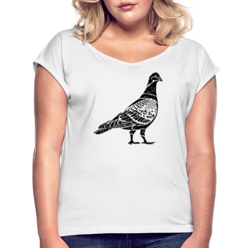 Taube | Pigeon | Stadttaube T-Shirt - Frauen T-Shirt mit gerollten Ärmeln
