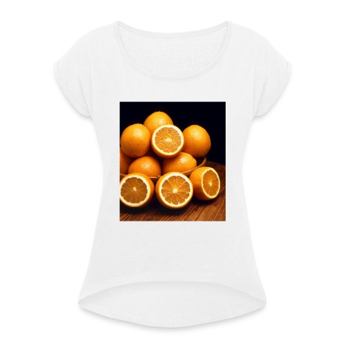 Ambersweet oranges - T-shirt med upprullade ärmar dam