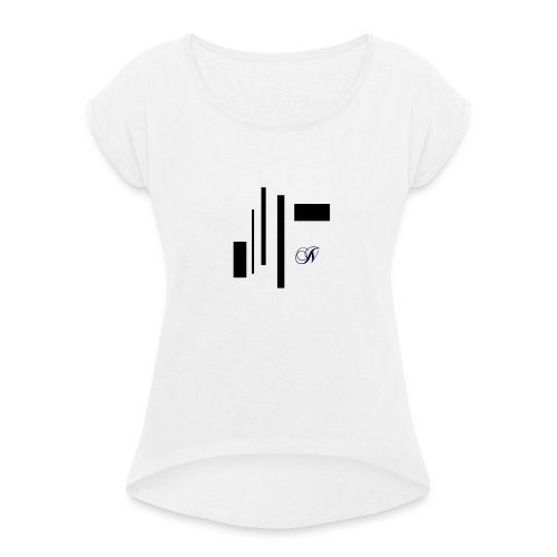 Abstract - Vrouwen T-shirt met opgerolde mouwen