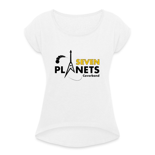 Seven Planets Logo - Frauen T-Shirt mit gerollten Ärmeln