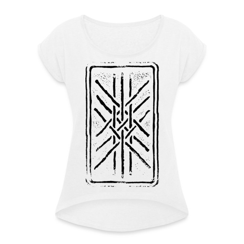 Netz von Wyrd Gitter Skulds Netz Binderune Symbol - Frauen T-Shirt mit gerollten Ärmeln