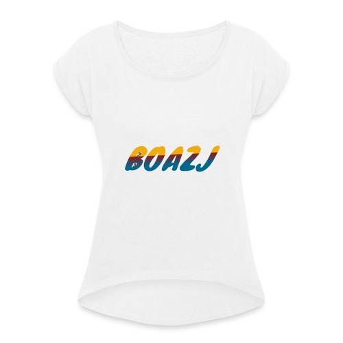 BoazJ Logo - Vrouwen T-shirt met opgerolde mouwen