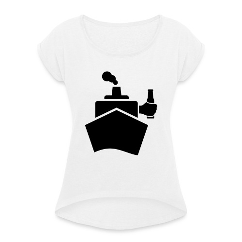 King of the boat - Frauen T-Shirt mit gerollten Ärmeln