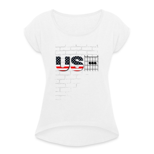 USA American Flag in Chords - Women's T-Shirt with rolled up sleeves