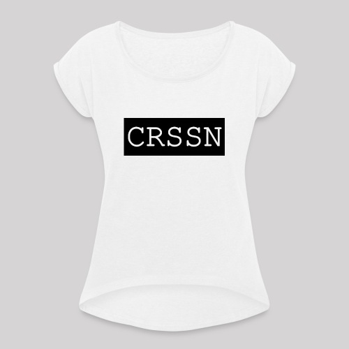CRSSN black - Frauen T-Shirt mit gerollten Ärmeln