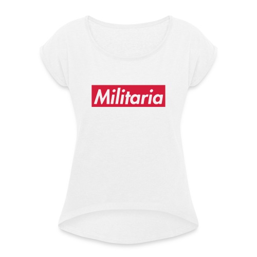 Militaria Rouge - T-shirt à manches retroussées Femme