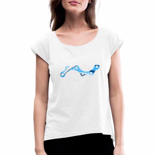 Velo Bleu - Vrouwen T-shirt met opgerolde mouwen