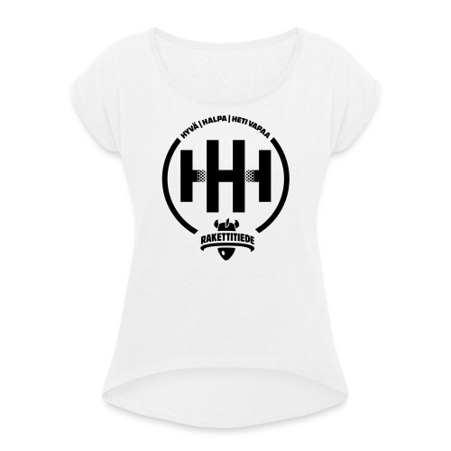 HHH-konsultit logo - Naisten T-paita, jossa rullatut hihat