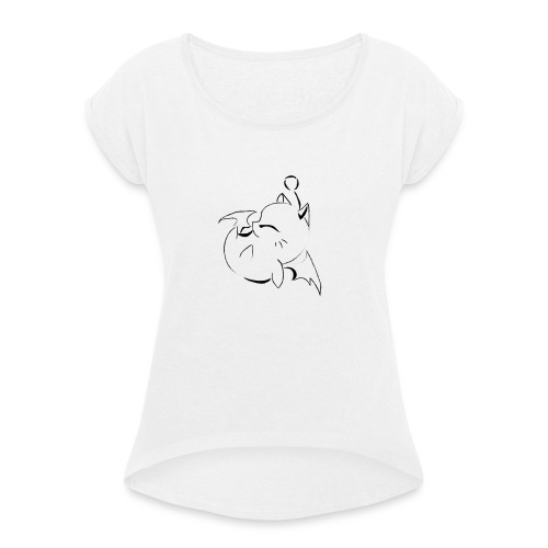 Sketchy Moogle Shirt Women - Vrouwen T-shirt met opgerolde mouwen