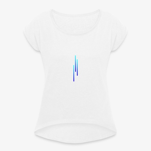 Upwards 3Lines Design AQUA - Women's T-Shirt with rolled up sleeves