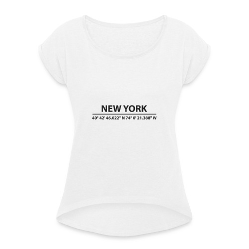 Newyork - Frauen T-Shirt mit gerollten Ärmeln
