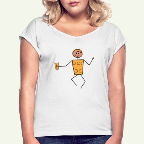 Schobbtimist Classic Gelb - Frauen T-Shirt mit gerollten Ärmeln