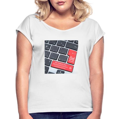 Zeroday Logo - Frauen T-Shirt mit gerollten Ärmeln