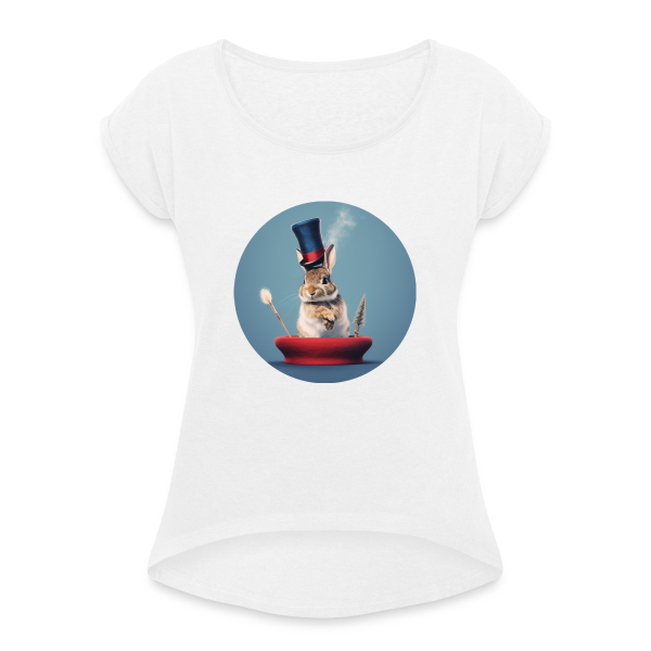 Conversionzauber "Zauber-Bunny" - Frauen T-Shirt mit gerollten Ärmeln