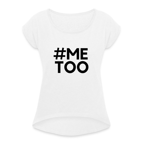 Me Too - T-shirt med upprullade ärmar dam