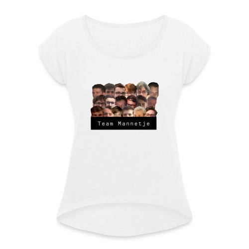 Team Mannetje - Vrouwen T-shirt met opgerolde mouwen