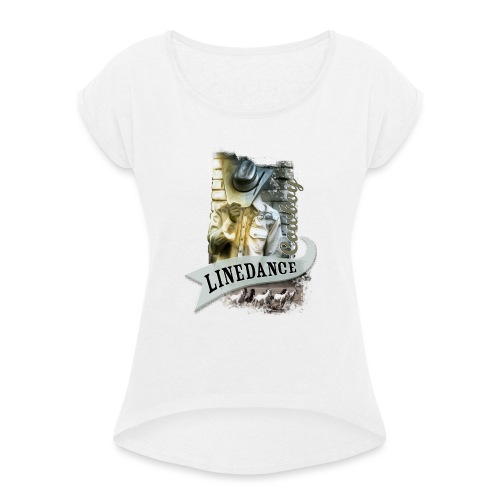 kl_linedance56 - Dame T-shirt med rulleærmer
