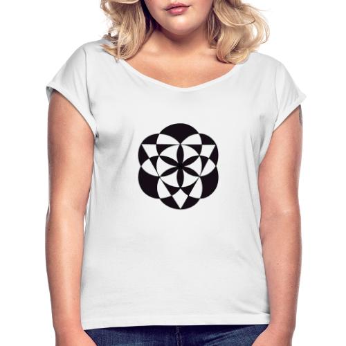 diseño de figuras geométricas - Camiseta con manga enrollada mujer