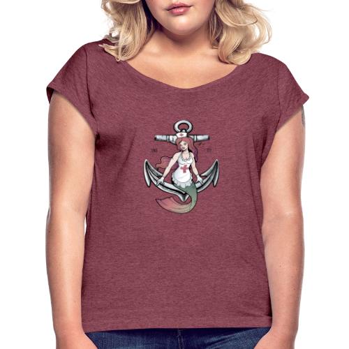Seejungfrau Krankenschwester seit 1973 - Frauen T-Shirt mit gerollten Ärmeln